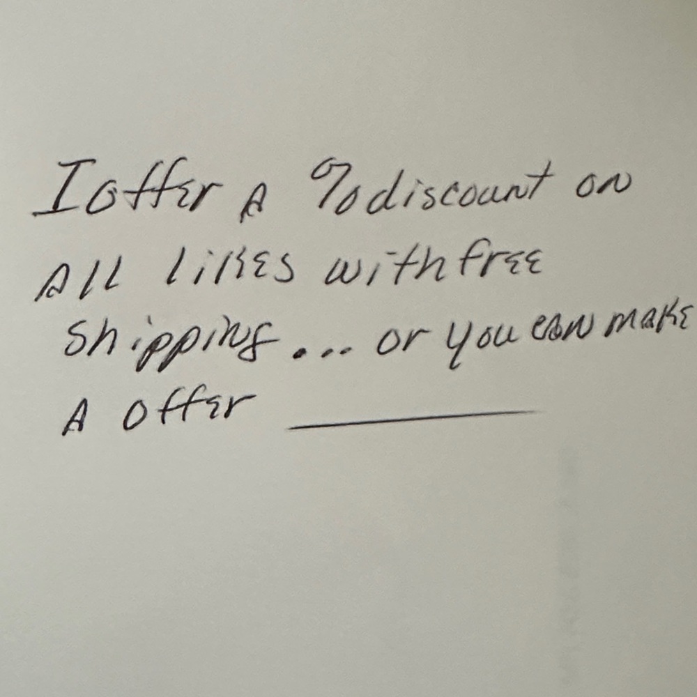 Handwritten Note Offering Discount